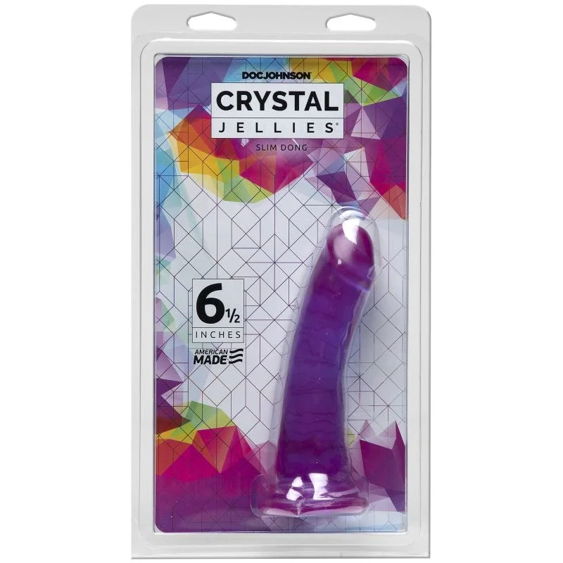 penis-skin-hydration-products-Crystal Jellies - Slim Dong 6.5 inch - Purple