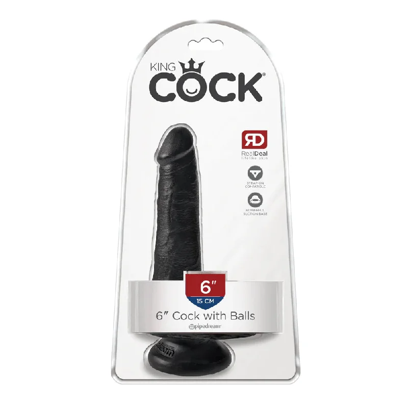 cock ring rapid style-King Cock 6" Cock With Balls Black