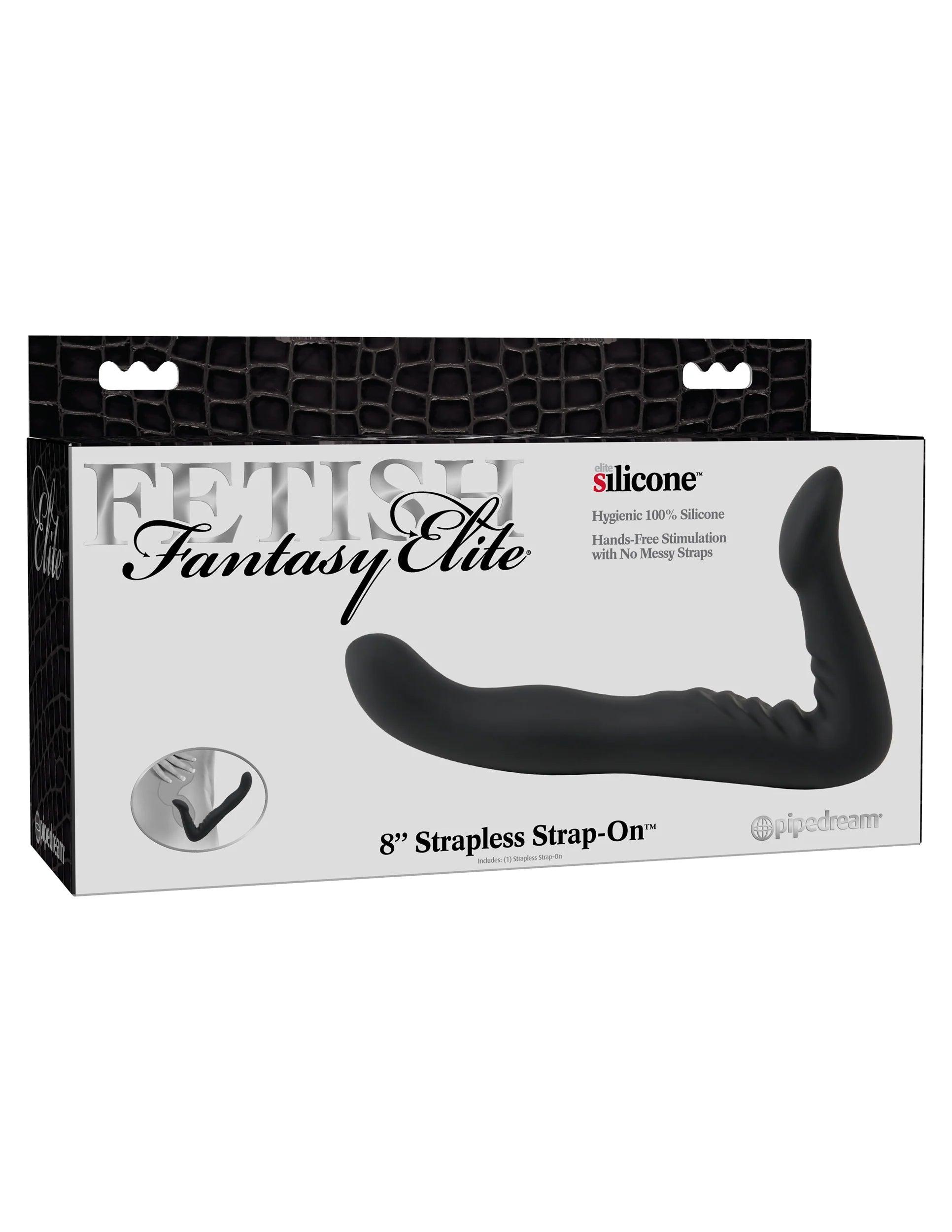 cock ring sleek texture-Pipedream Fetish Fantasy Elite 8 in. Silicone Strapless Strap-On