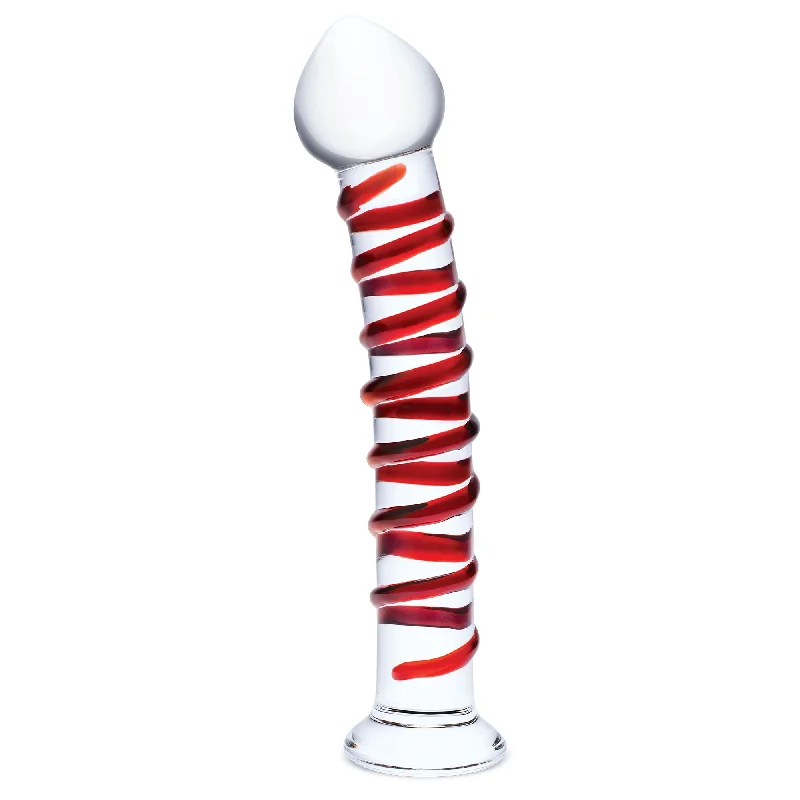 penis-blood-flow-supplements-10 Inch Mr. Swirly Dildo - Red/clear