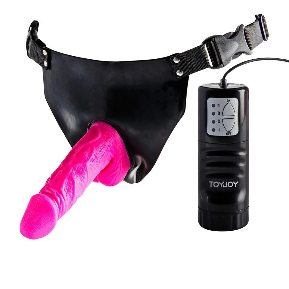 Penis-rested-Toy Joy Duo Penetration Vibrating Strap-on Dildo with Adjustable Straps