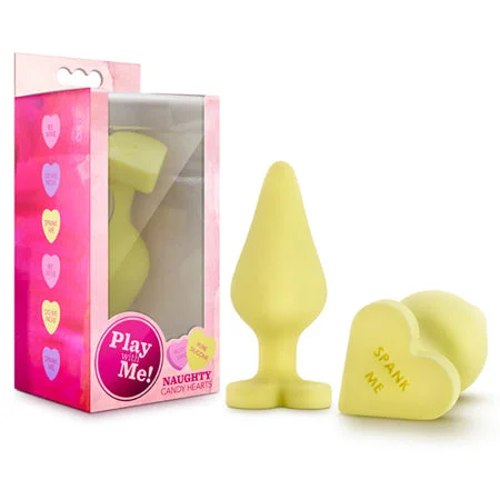 anal toys for playful bliss-Blush Play with Me Naughty Candy Hearts 'Spank Me' Anal Plug Yellow