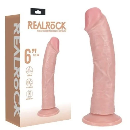 cock ring tight grip-REALROCK 6" Vibrating Cock - Flesh