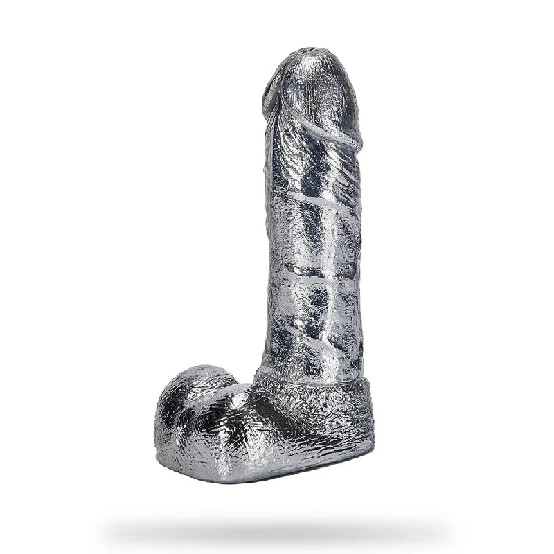 Dildo-spilling-Silver Dildo 6.8 Inch G spot Monster Metal Dildo Sex Toy for Women