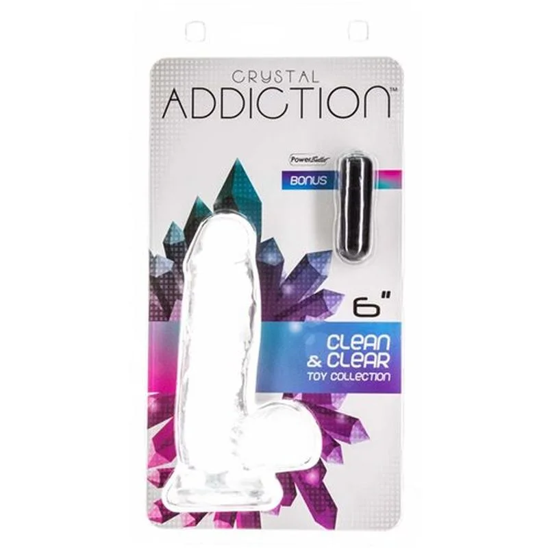 penis-exercise-results-real-Addiction Crystal - Dildo with Balls 6" - Clear