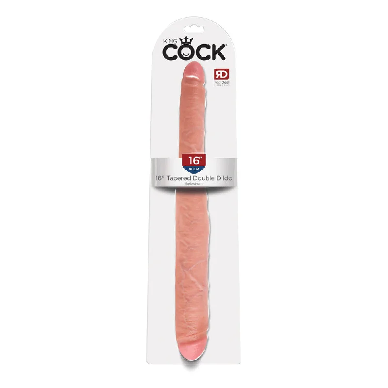 Penis-bumpy-King Cock 16" Tapered Double Dildo Flesh