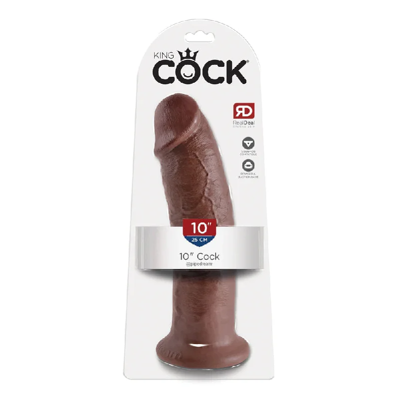 cock ring rugged texture-King Cock 10" Cock Brown