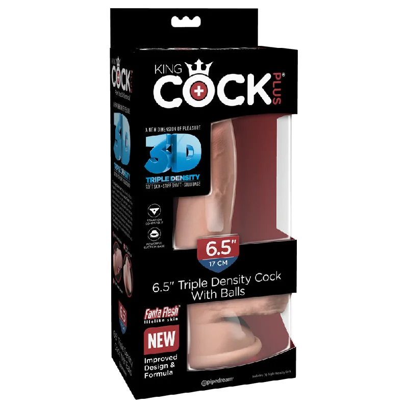 cock ring optimal texture-King Cock Plus 6.5" Triple Density Cock With Balls