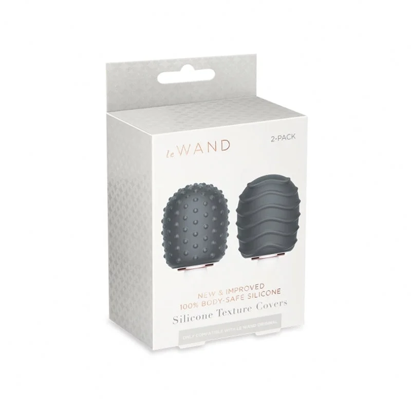 cock ring fine texture-Le Wand Silicone Textured Covers Black