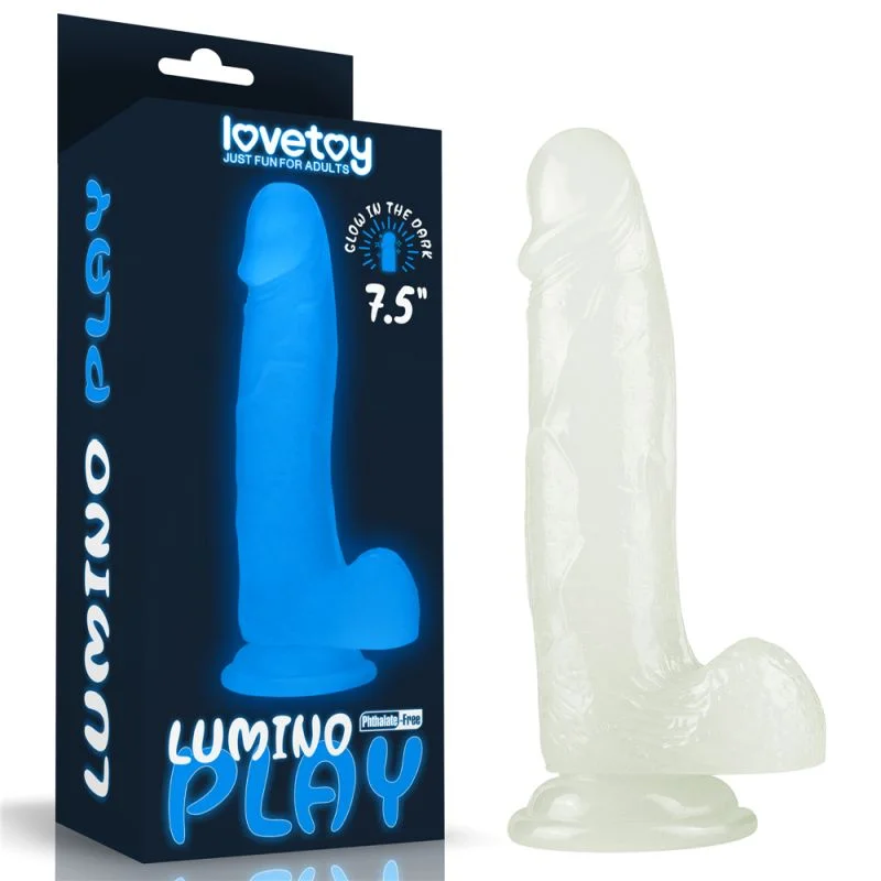 penis-cleaning-tips-travel-Lumino Play - Dildo 7.5" - Glow In The Dark