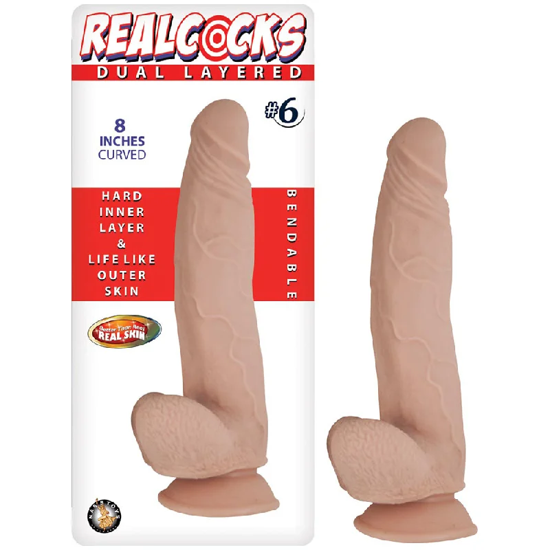 cock ring solid grip-Realcocks Dual Layered #6 White