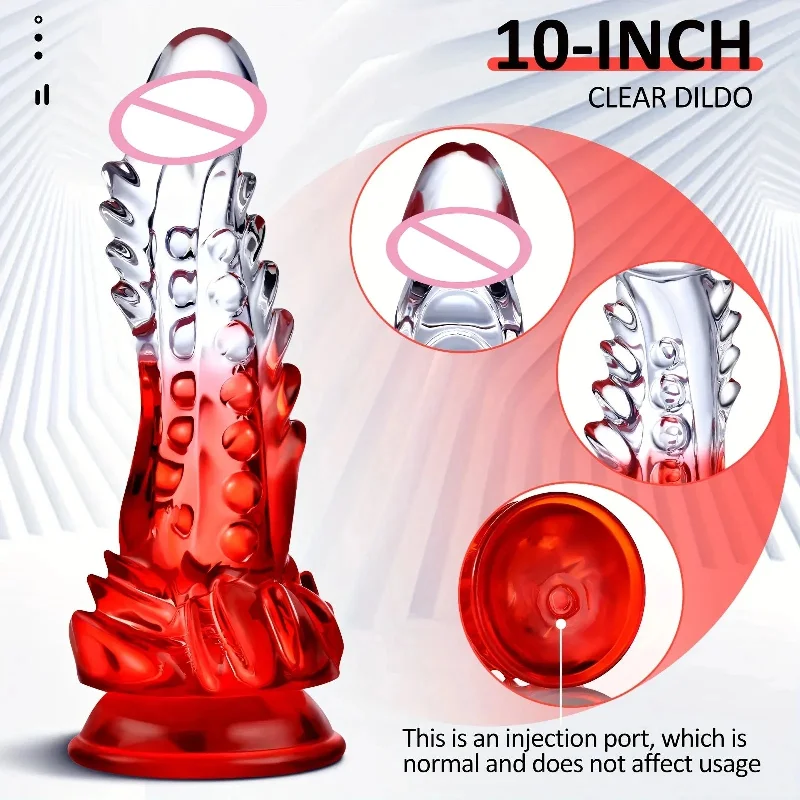 anal toys for deep bliss-Jelly Monster Dildos Butt Plug - 10 inch Huge Dildo Realistic Dragon Anal Sex Toys