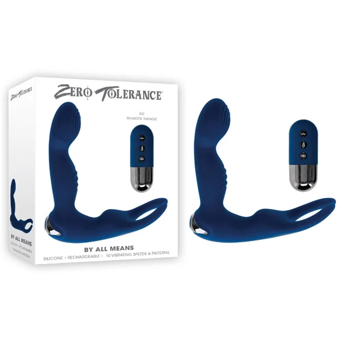 anal toys with narrow vibes-By All Means Vibrating Anal Plug with Cock Ring by Zero Tolerance