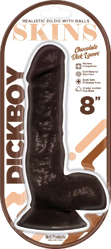 penis-rash-prevention-steps-Dickboy - Skins - Dildo With Balls - 8 Inch -   Chocolate Dick Lover