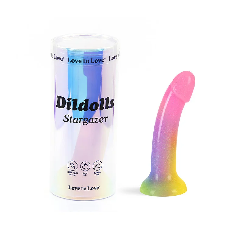 Dildo-salted-Love to Love Dildolls Stargazer Rainbow and Glitter