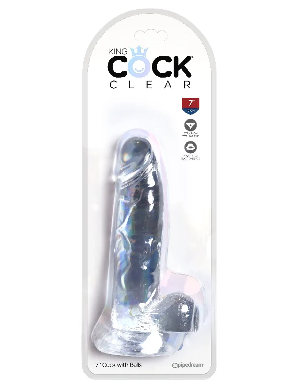 cock ring gentle texture-King Cock Clear 7 Inch Cock With Balls