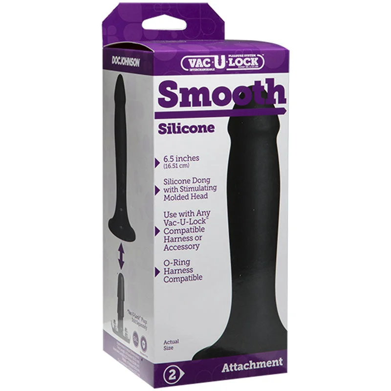 cock ring rugged grip-Vac-U-Lock Smooth Silicone Dong