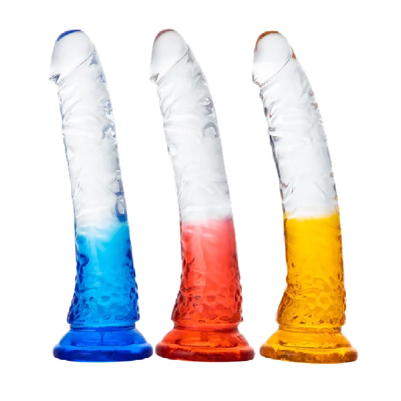 cock ring fine comfort-Huge Ombre Suction Cup Soft Silicone Dong |/| Grandes