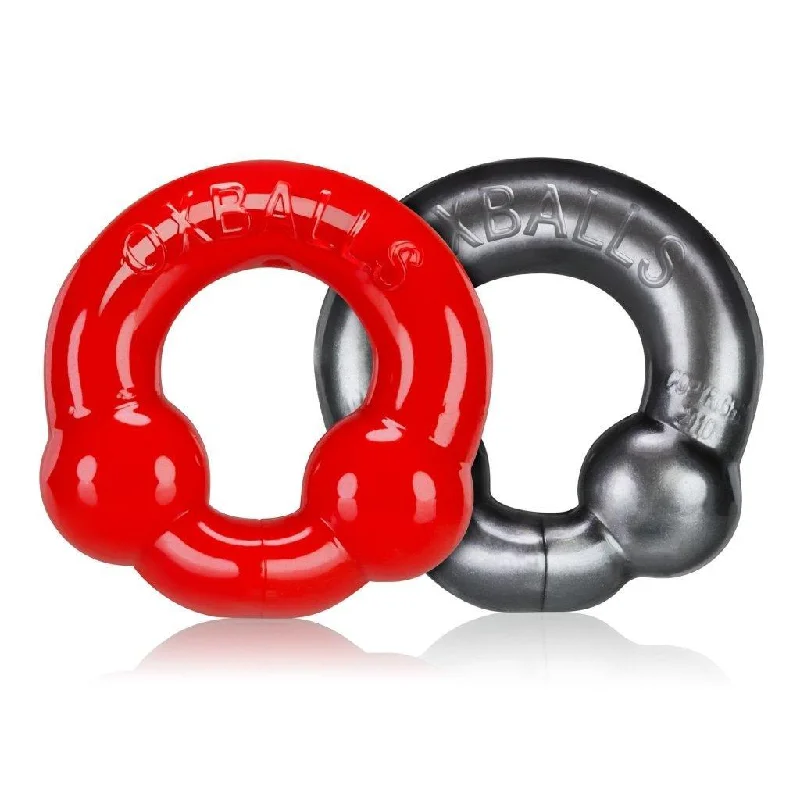 anal toys with modern vibes-Ultraballs 2 Pk Cockring Steel And Red