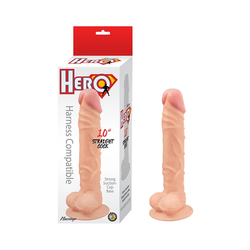 cock ring peak performance-Hero Straight Cock 10in Whte