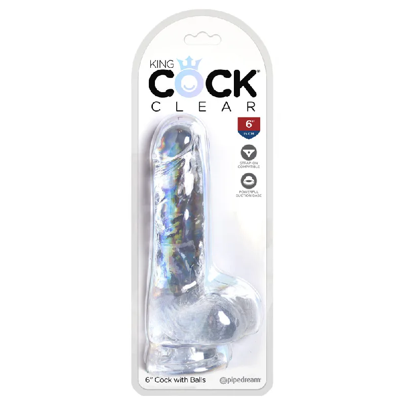 cock ring cozy style-King Cock Clear 6" Cock With Balls