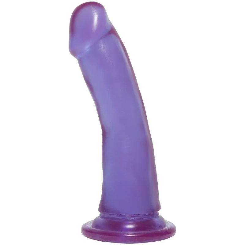 anal toys with smooth velvet-Slim Dong 6.5 in Purple