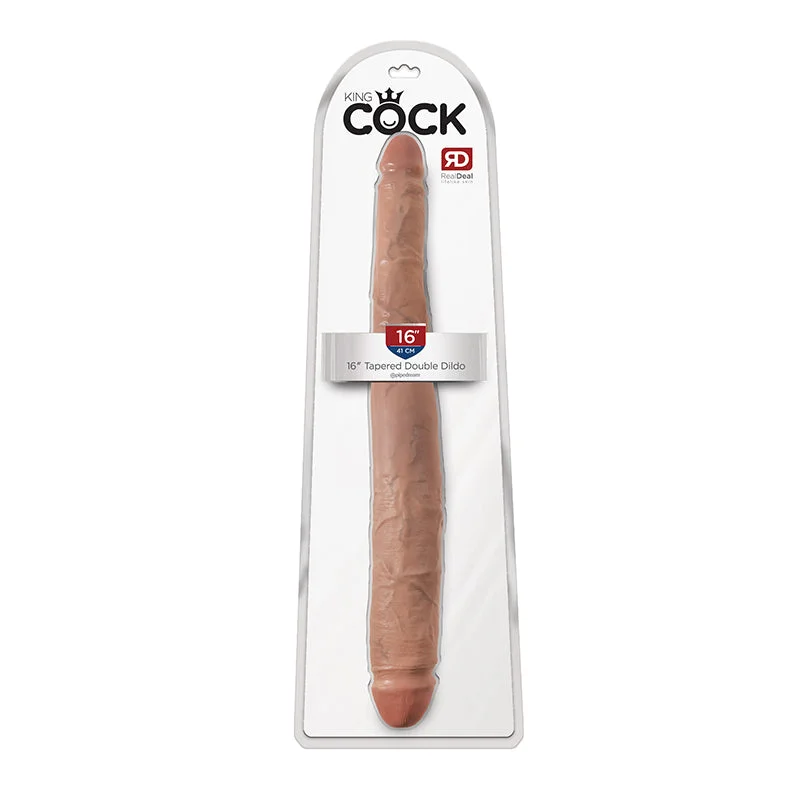 penis-fitness-program-simple-King Cock  16 Inch Tapered Double Dildo - Tan