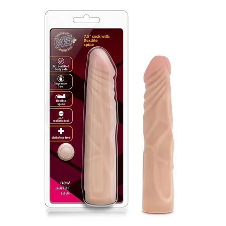 penis-massage-for-circulation-Blush X5 Plus Realistic 7.5 in. Posable Dildo Beige