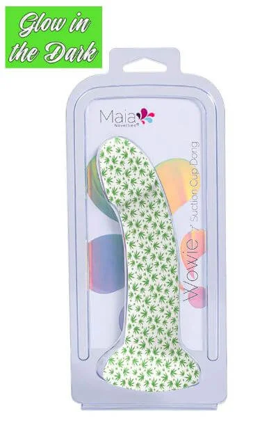 penis-skin-moisture-solutions-WOWIE 7-Inch Silicone Suction Cup Dong | Glow-in-the-Dark Weed Print & Harness Compatible