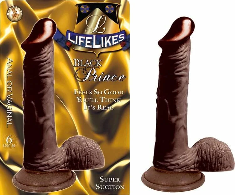 penis-wellness-tips-daily-Lifelikes Black Dong Prince - 6-Inch Realistic Suction Cup Dildo, Harness Compatible