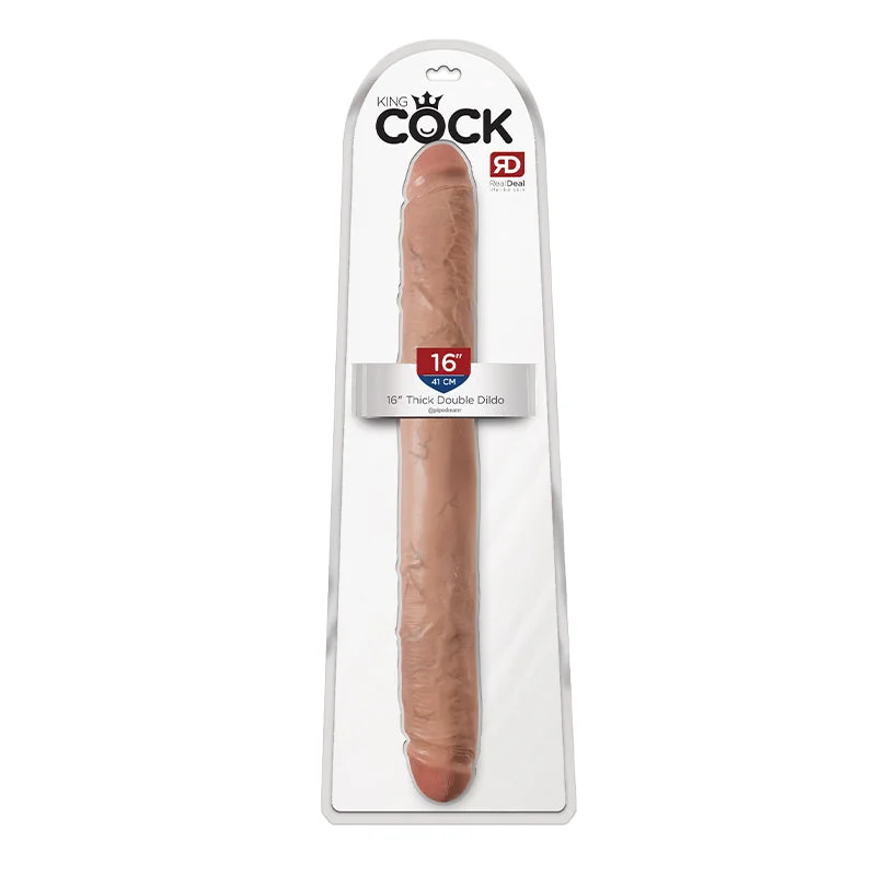 penis-swelling-causes-explained-King Cock  16 Inch Thick Double Dildo - Tan