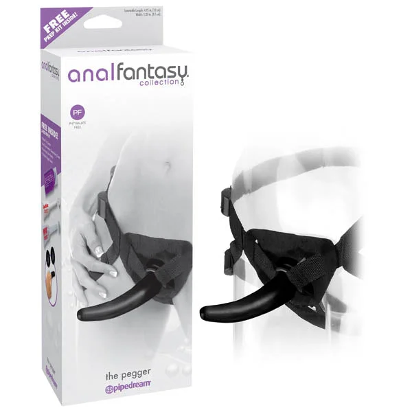 anal toys for sensual comfort-Anal Fantasy Collection The Pegger - Black 12 cm (4.75'') Strap-On