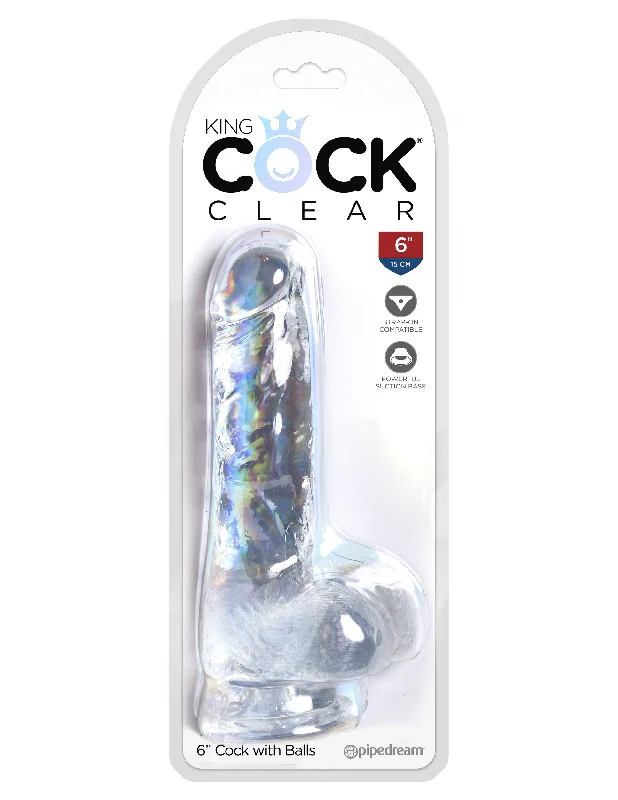 cock ring sensation texture-King Cock Clear 6 Inch Cock With Balls