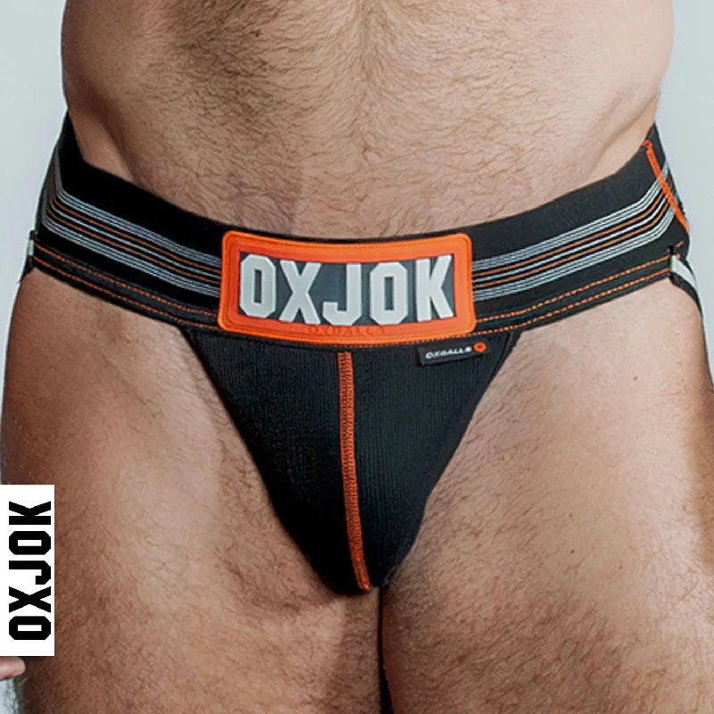 satin full bra-Slingjock Upthrust Slider-Strap Jock  Black Iron - Xl