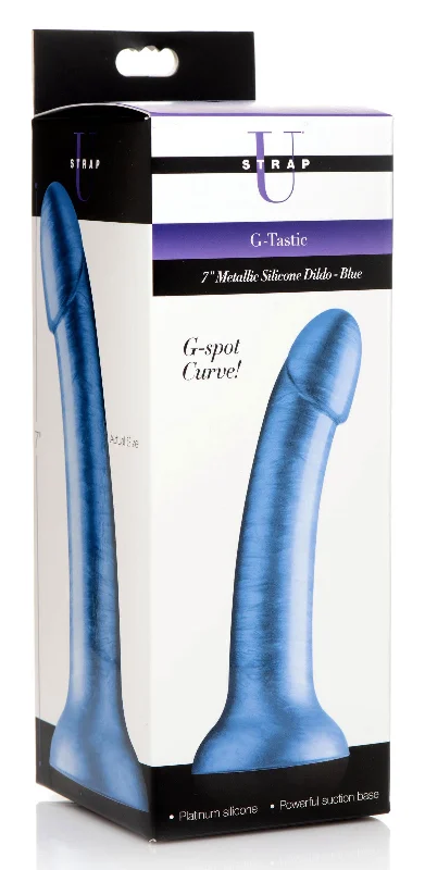 penis-cleaning-tips-travel-G-Tastic 7 Inch Metallic Silicone Dildo - Blue