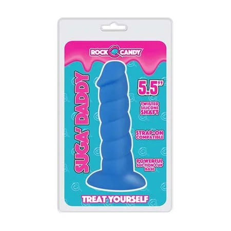 cock ring deluxe feel-RockCandy Suga-Daddy 5.5in Silicone Dong - Blue - Pink