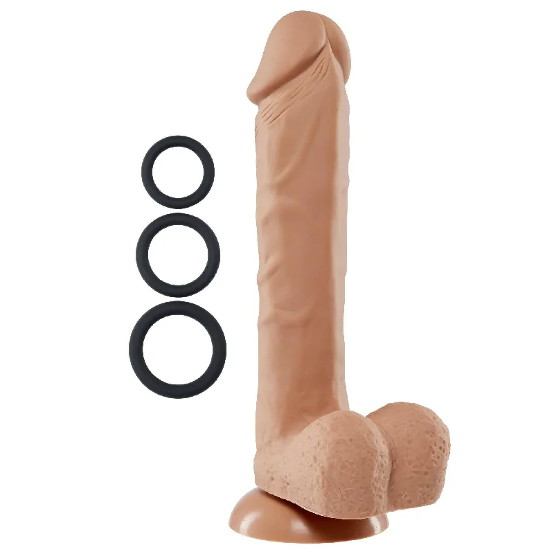 cock ring budget design-9 Inch Silicone Pro Odorless Dong - Tan