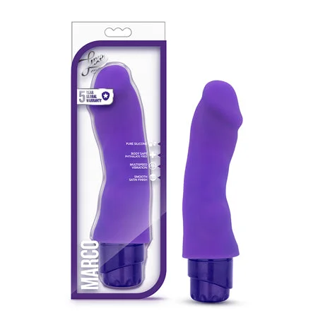 penis-enhancement-techniques-safe-Blush Luxe Marco 7.75 in. Silicone Vibrating Dildo Purple