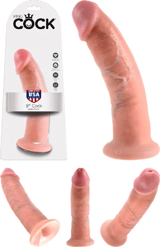 penis-growth-methods-natural-Pipedream King Cock Thick Realistic Dildo with Suction Cup Mount Base 9 inch Flesh