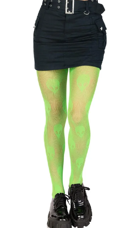 breezy modal panties-Alien Net Tights - One Size - Green