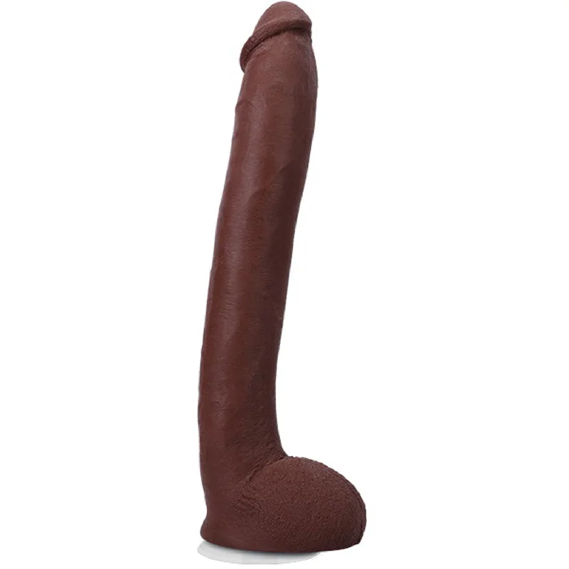 cock ring polished texture-Signature Cocks Hollywood Cash 11" Cock With Removable Vac-U-Lock Suction Cup - Chocolate