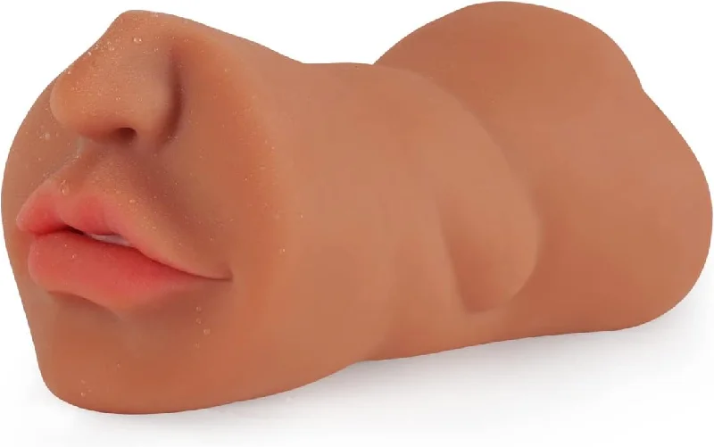 anal toys for slow bliss-3D Realistic Molded Masturbator Faced 3-In-1 Vaginal Anal Oral Sex Toy For Men