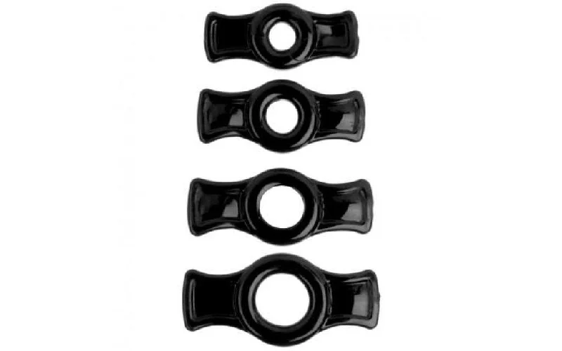 anal toys for silent fun-Cock Ring Set Black