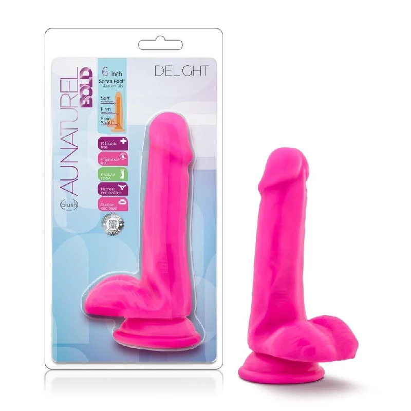 anal toys for couples bliss-Au Naturel Bold Delight 6in Dildo Pink