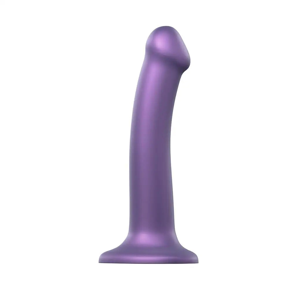 Dildo-polishing-Strap on me Silicone Purple Medium Bendable Strap-on Dildo