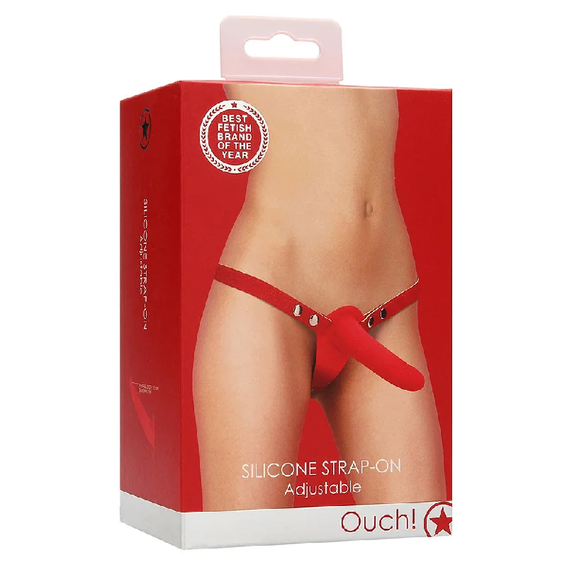 cock ring instant fit-Silicone Strap-On Adjustable Red