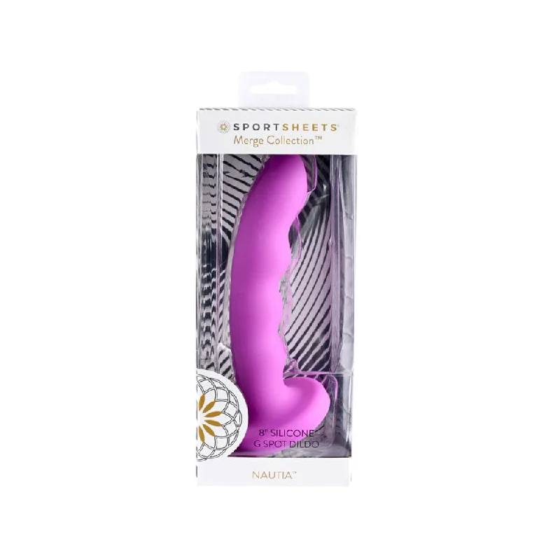 penis-moisturizer-ingredients-safe-Merge - Nautia 8" Suction Cup Silicone Dildo - Purple