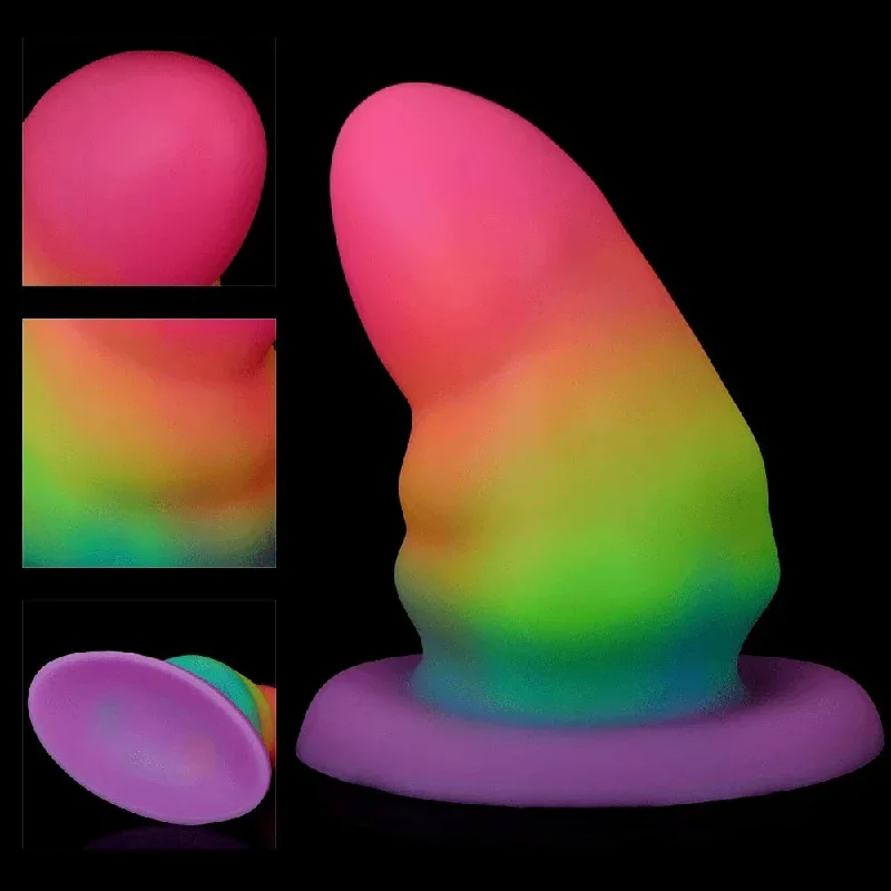 anal toys for mild play-Fantasy Luminous Anal Dildo Butt Plug - Colorful Big Silicone Vaginal Anal Sex Toys