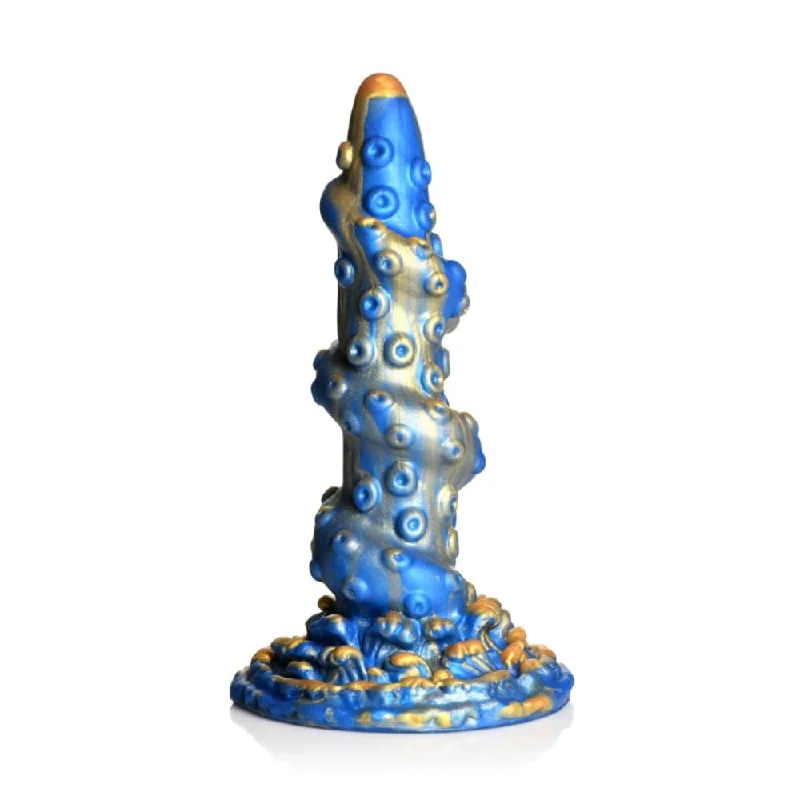 Dildo-spinning-Kraken Tentacled Silicone Dildo Blue Gold