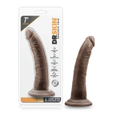 penis-health-checkup-guide-Blush Dr. Skin Realistic 7 in. Dildo with Suction Cup Brown